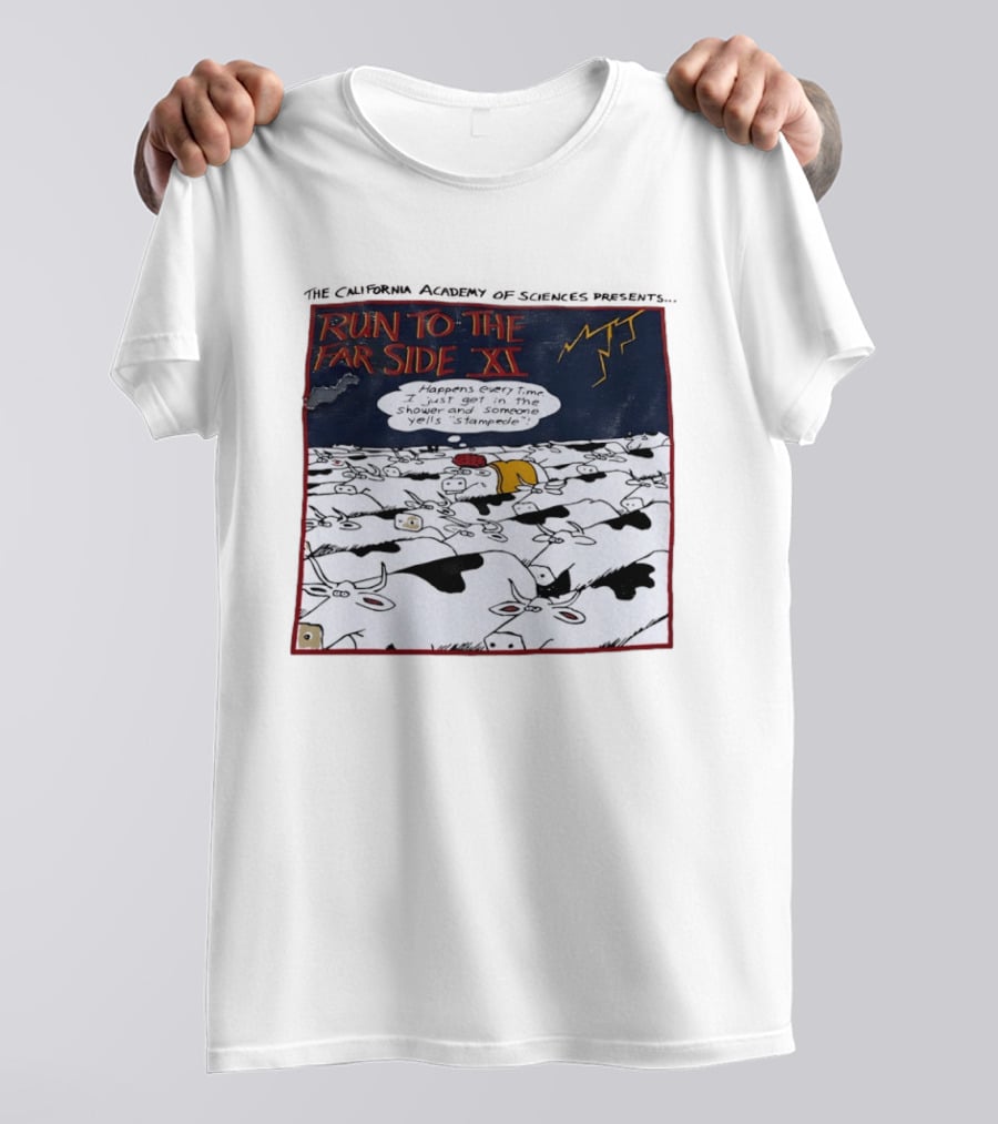 Run To The Far Side XI California Academy Of Sciences Stampede Scene T-Shirt