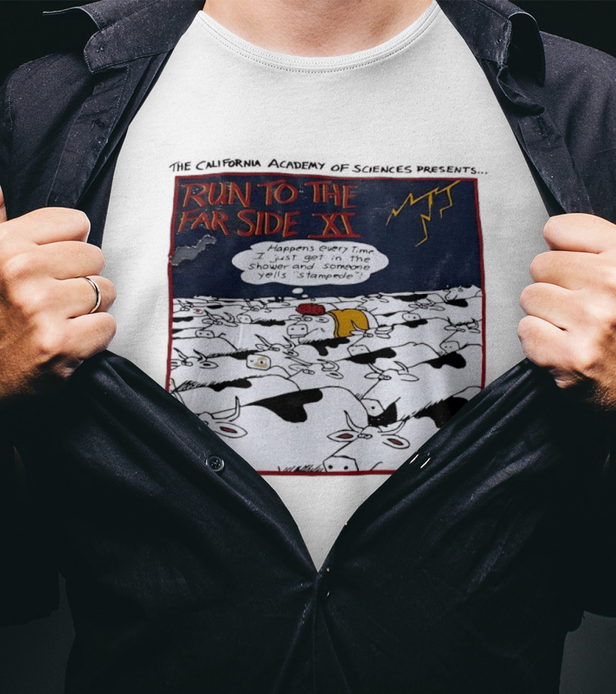 Run To The Far Side XI California Academy Of Sciences Stampede Scene T-Shirt