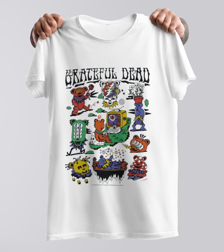 Grateful Dead Killer Acid Bears Psychedelic Cartoon Mashup T-Shirt