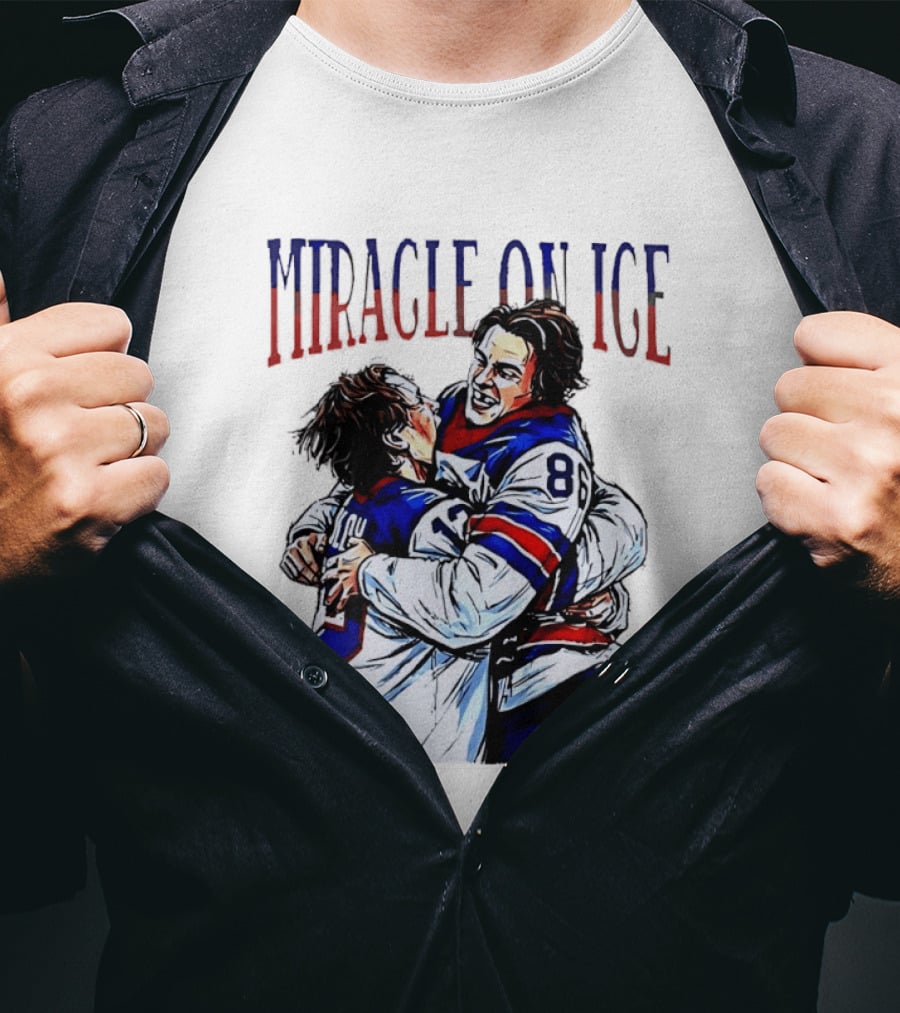 Miracle On ICE Jack Hughes Quinn Hughes USA Olympic Hockey Hug T-Shirt