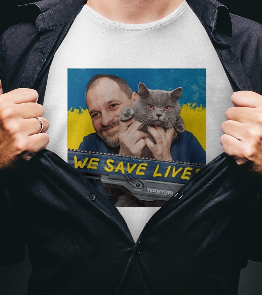 We Save Lives Ukraine Temnyuri Cat T-Shirt