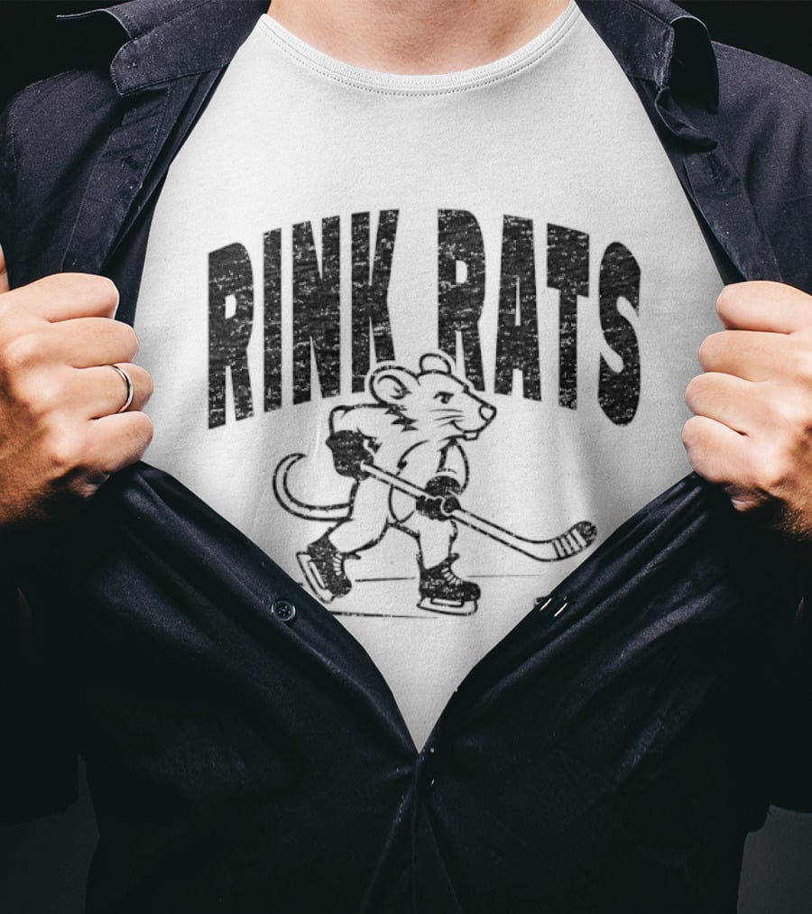 Rink Rats Hockey Stick Skating Mouse T-Shirt