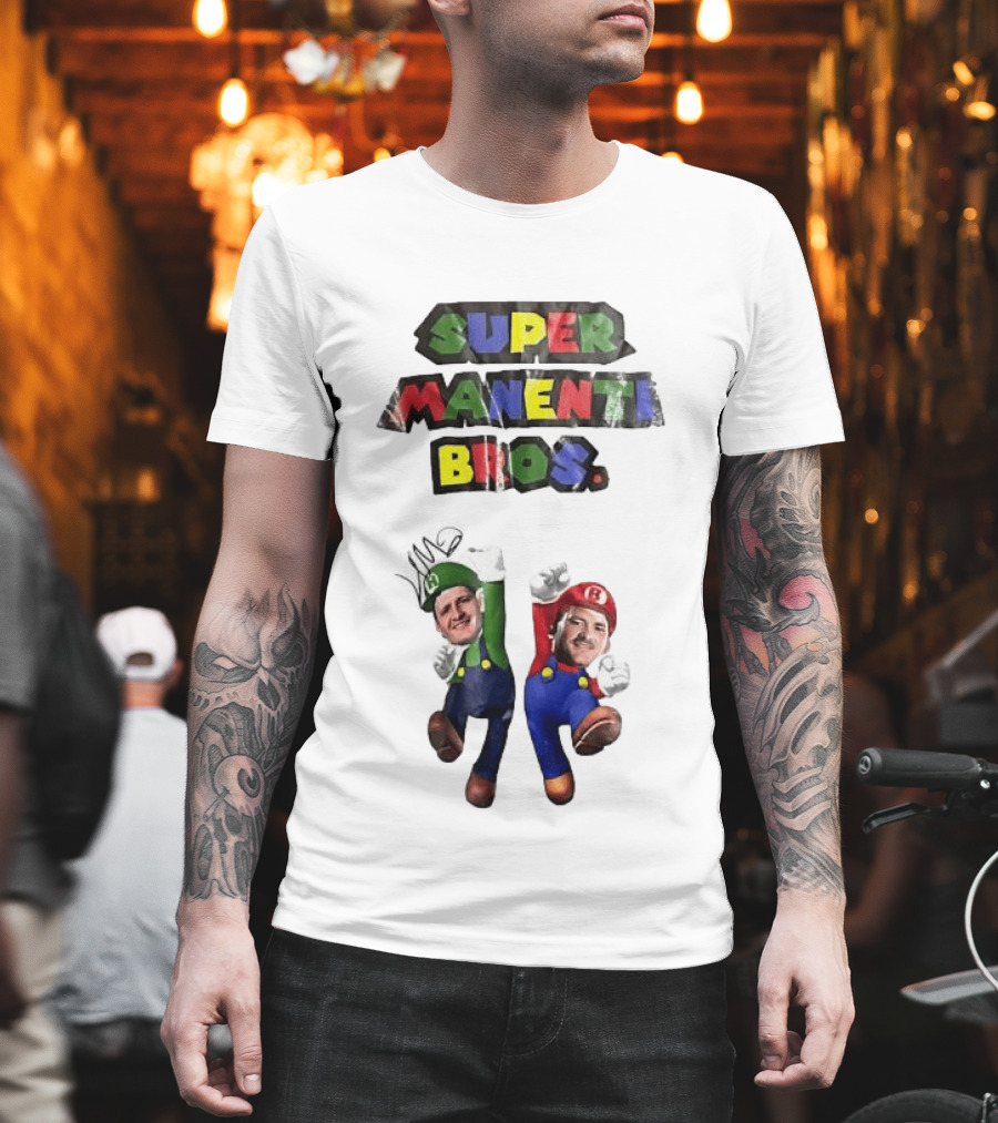 Super Manenti Bros Retro Gaming Adventure T-Shirt