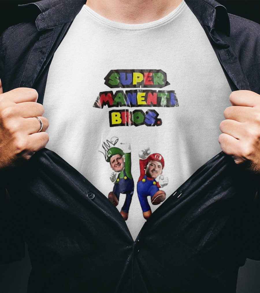 Super Manenti Bros Retro Gaming Adventure T-Shirt