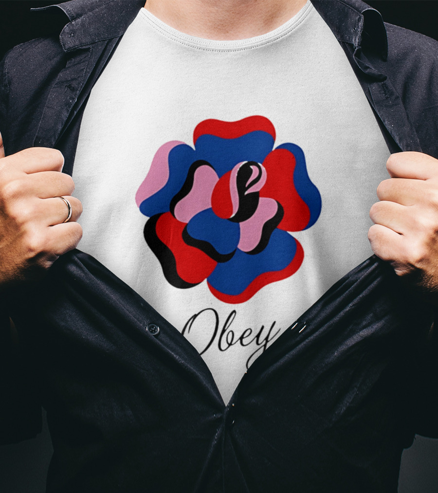 Obey Paper Rose Multi Color Artful Blossom T-Shirt