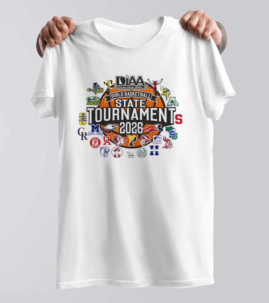 DIAA Girls Basketball State Tournament 2026 Central Ducks Vikings Panthers Lions Cougars Ravens Logos T-Shirt