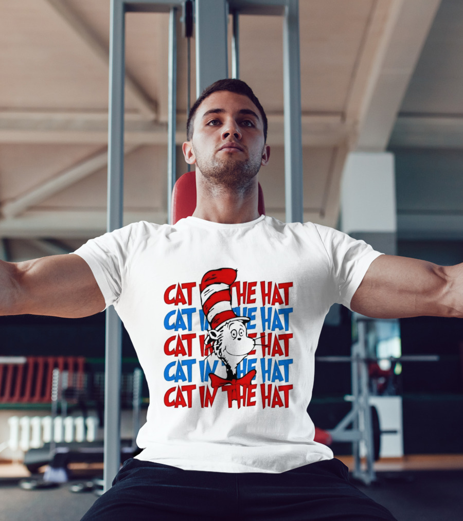 Cat In The Hat Dr. Seuss Red And Blue T-Shirt