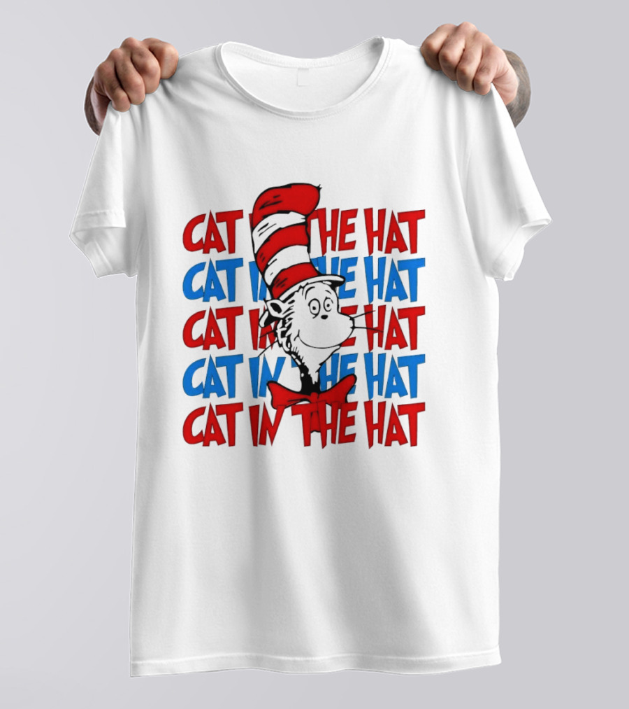 Cat In The Hat Dr. Seuss Red And Blue T-Shirt