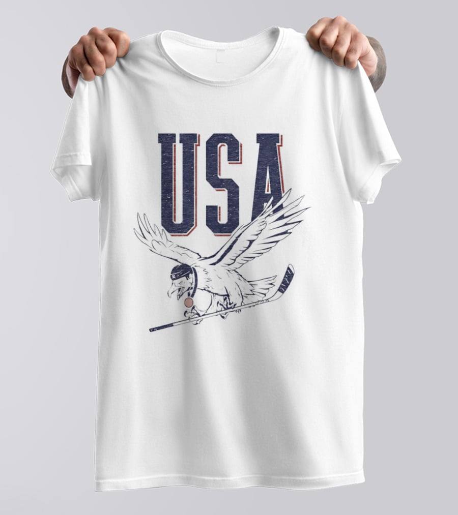 USA Eagle Hockey Stick T-Shirt