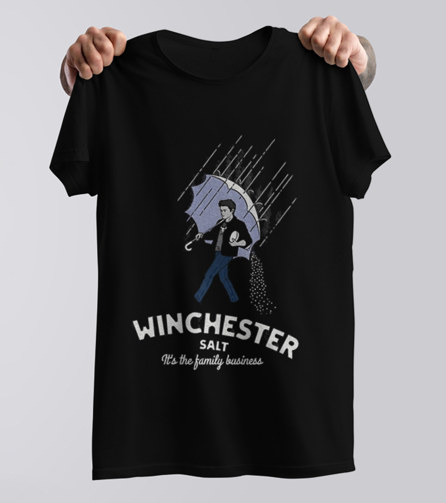 Winchester Salt It's The Family Business Umbrella Rain Scene T-Shirt
