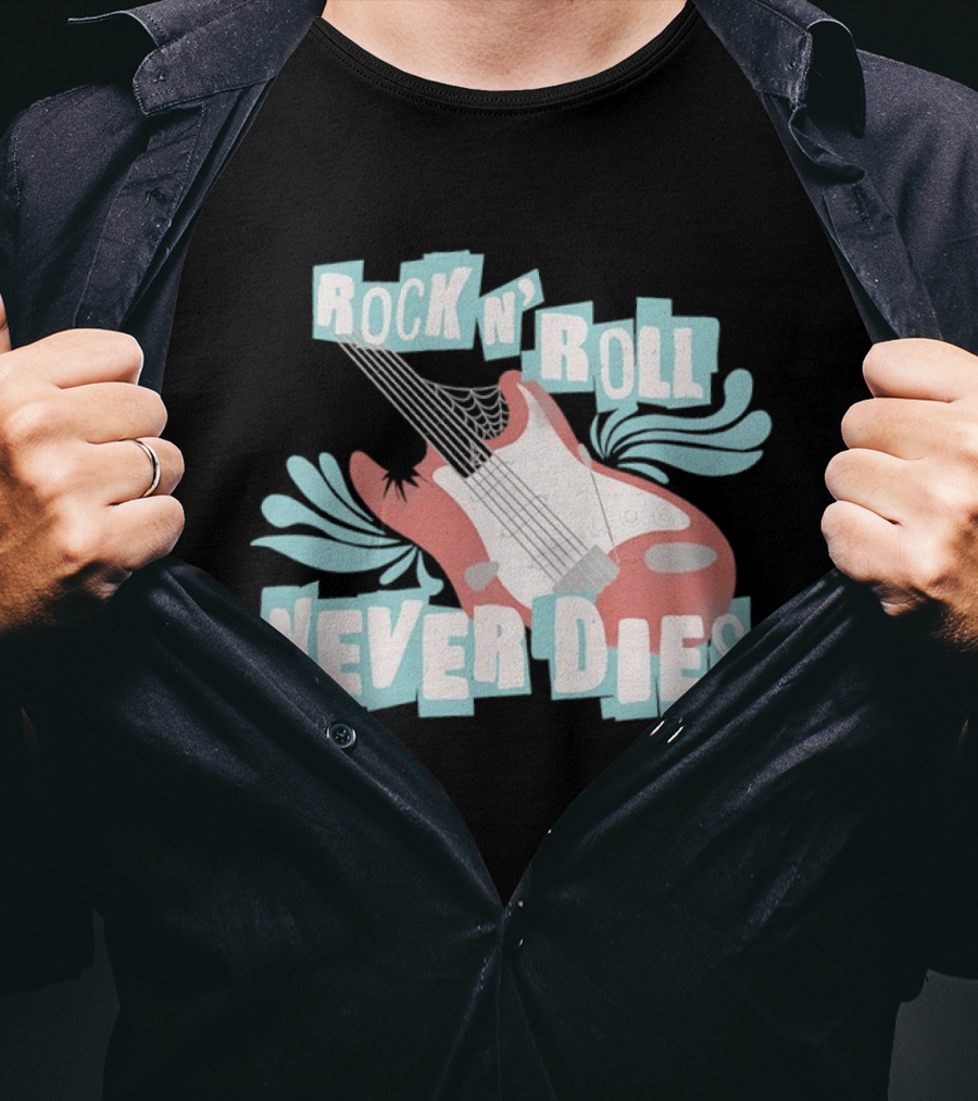 Rock N' Roll Never Dies Electric Guitar T-Shirt