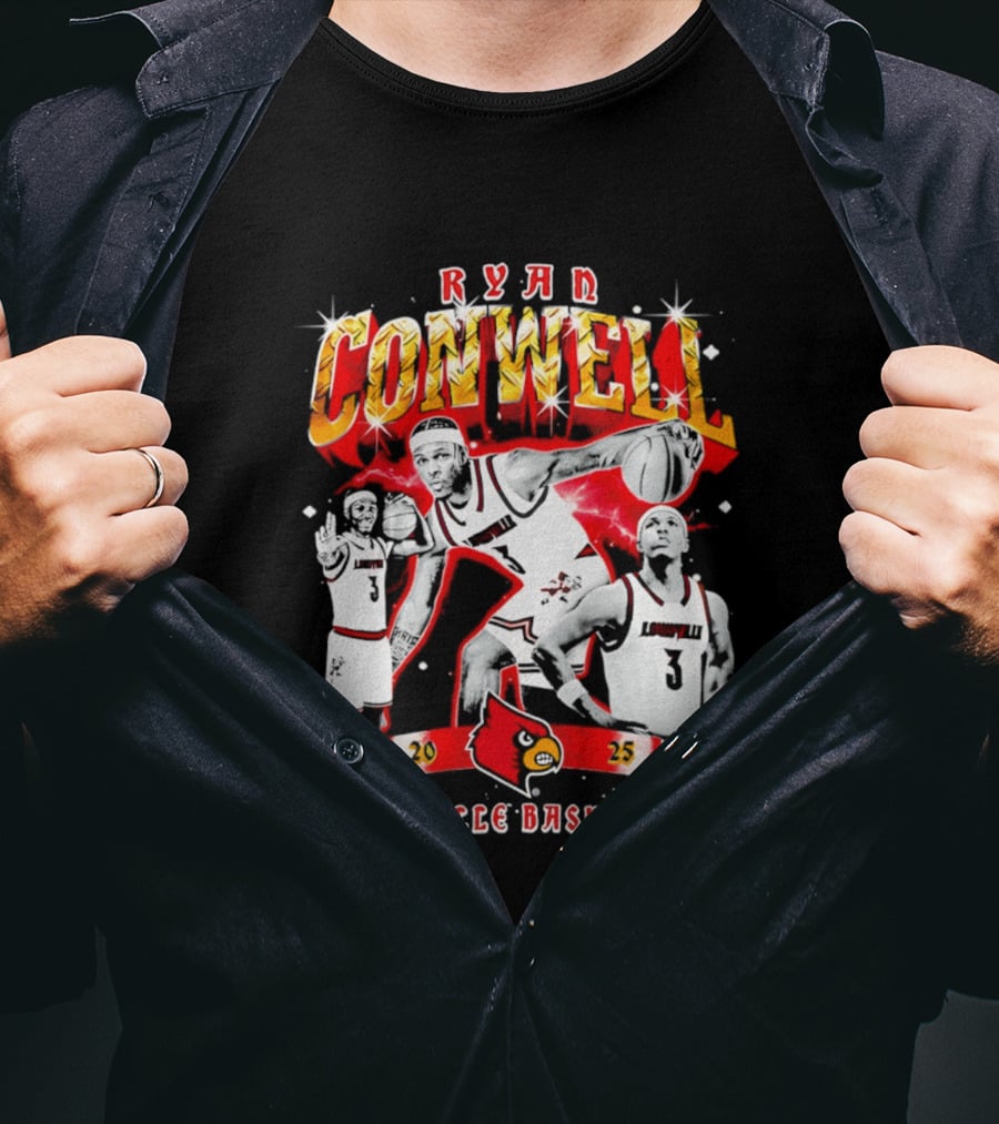 Ryan Conwell Louisville Basketball 2023 Cardinals 90s T-Shirt