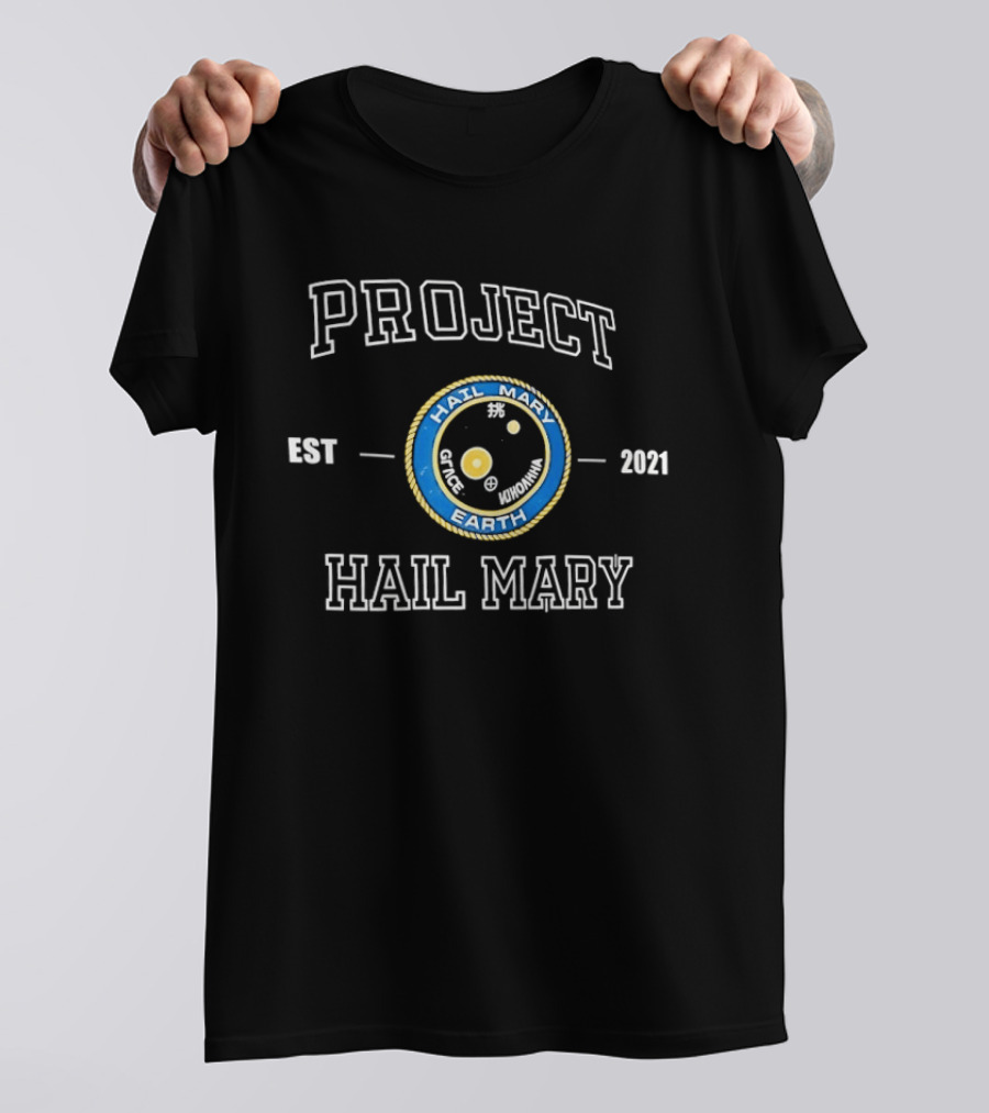 Project Hail Mary EST 2021 Ryland Grace Hail Mary Patch T-Shirt