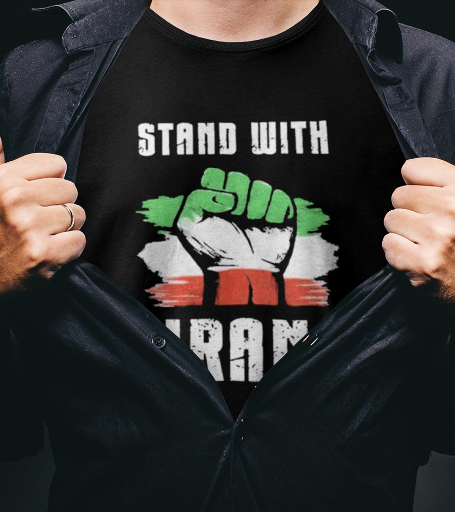 Stand With Iran Fist Flag T-Shirt