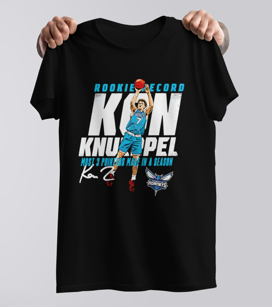 Kon Knueppel Charlotte Hornets Rookie Record Most 3 Pointers Made In A Season T-Shirt