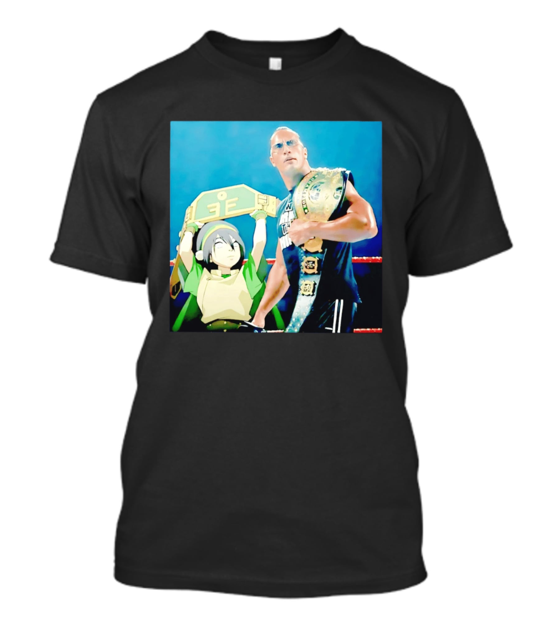 Dwayne The Rock Johnson Meets The Boulder Avatar Crossover Scene T-Shirt