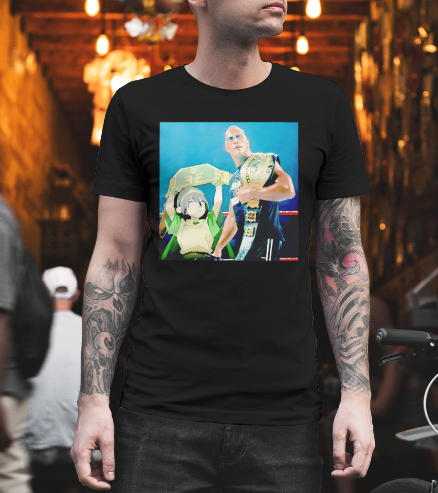 Dwayne The Rock Johnson Meets The Boulder Avatar Crossover Scene T-Shirt