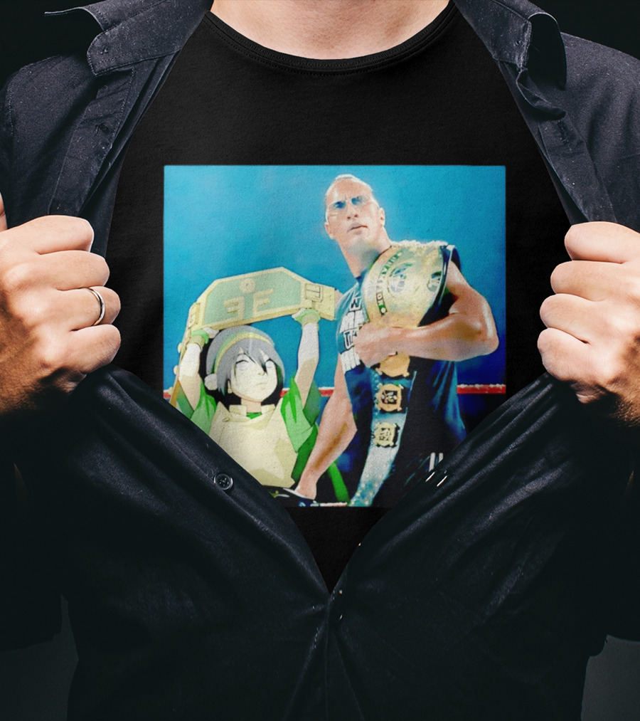 Dwayne The Rock Johnson Meets The Boulder Avatar Crossover Scene T-Shirt