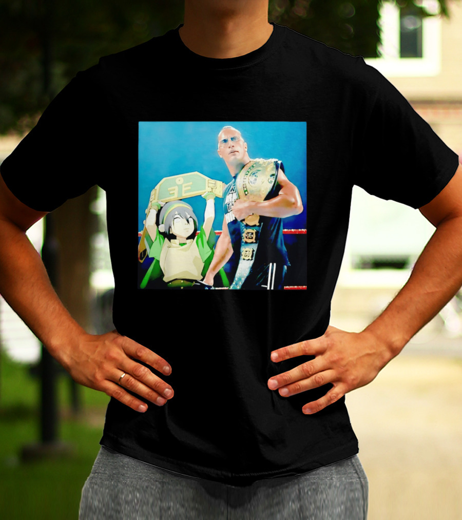 Dwayne The Rock Johnson Meets The Boulder Avatar Crossover Scene T-Shirt