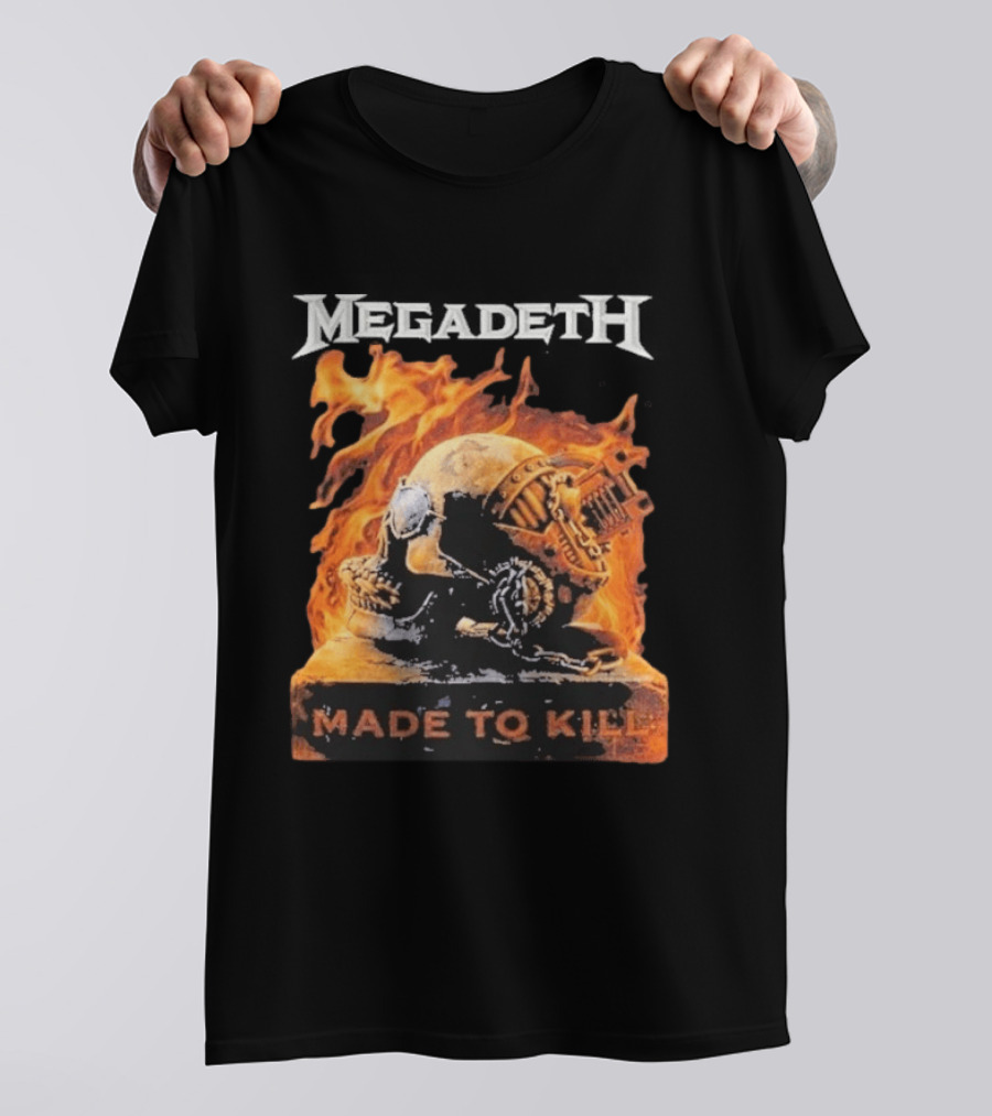 Megadeth Canada 2026 Tour Made To Kill Flaming Skull Explosion T-Shirt