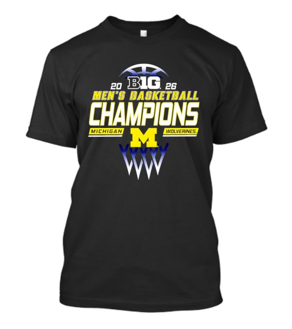 Big Ten 2026 Michigan Wolverines Men's Basketball Champions T-Shirt