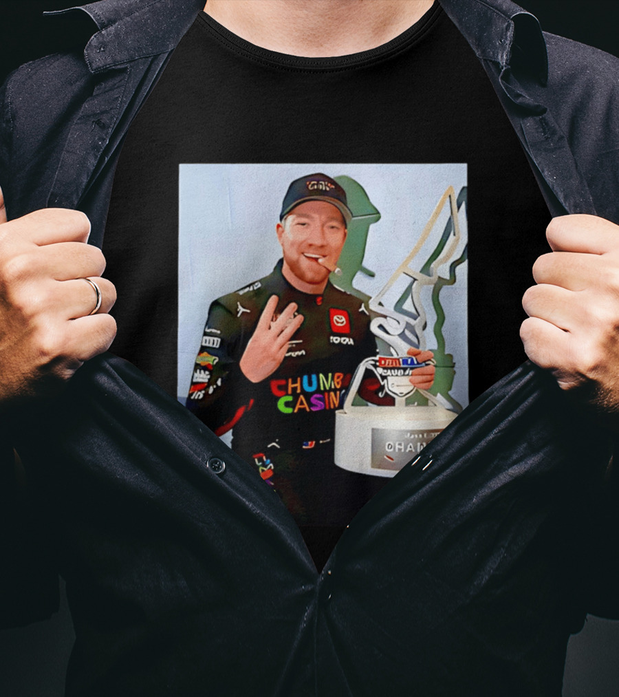 Tyler Reddick Three Peat Champion Cigar Chumba Casino Racing Suit T-Shirt