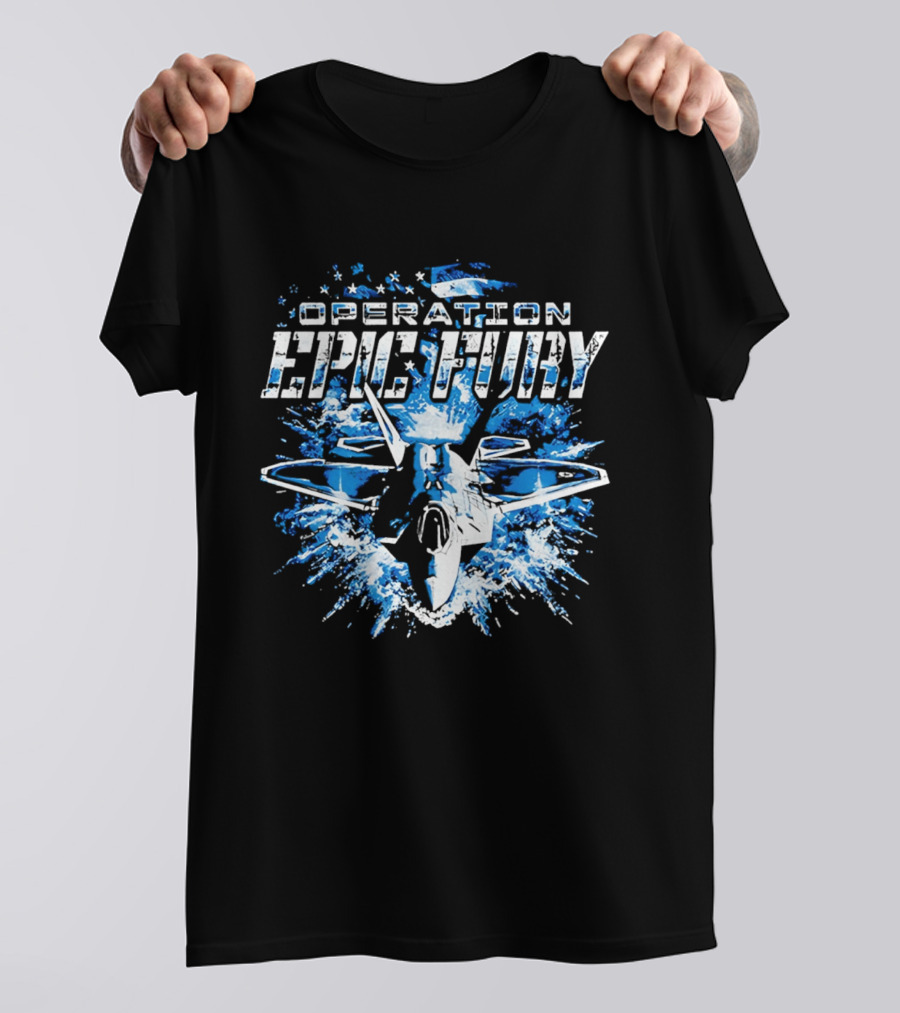 Operation Epic Fury F 22 Jet Explosion T-Shirt