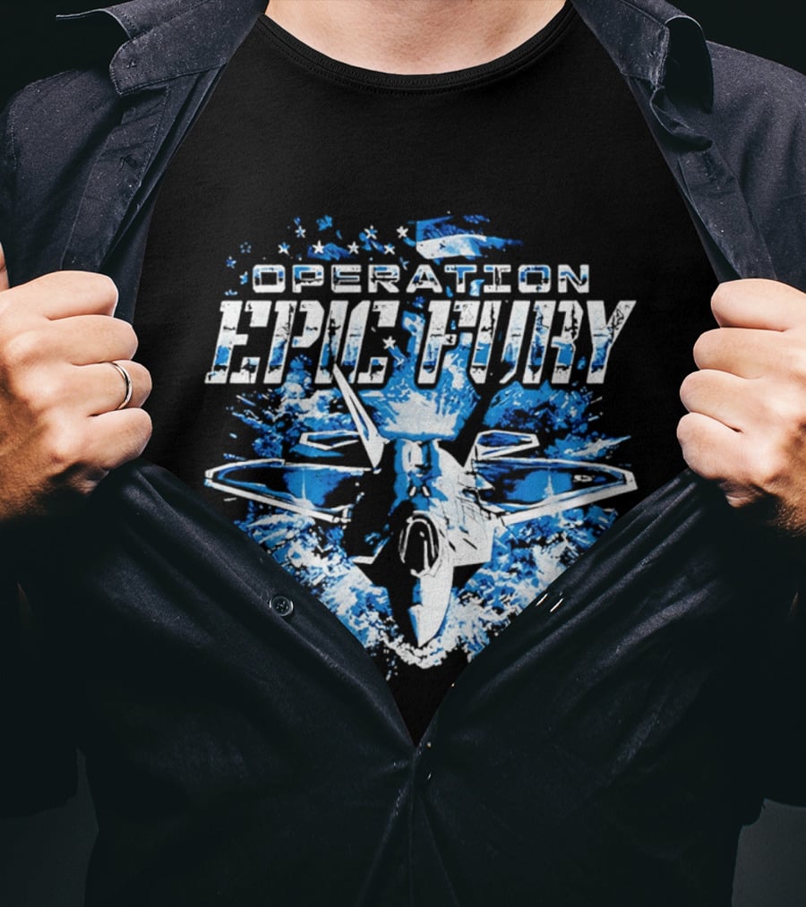 Operation Epic Fury F 22 Jet Explosion T-Shirt
