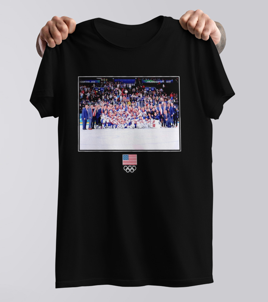 USA Hockey Team Cortina Milano 2026 Olympic Celebration T-Shirt