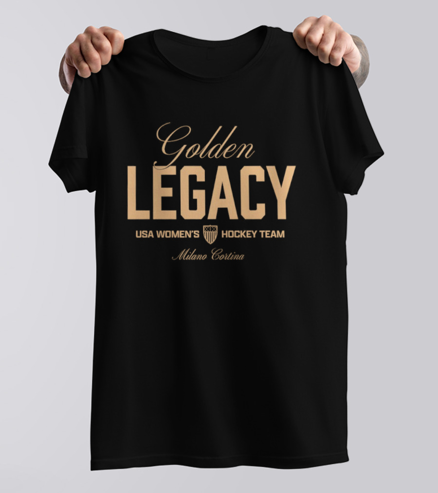 Golden Legacy USA Women's Hockey Team Milena Erking 2026 T-Shirt