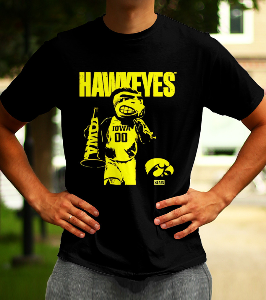 Iowa Hawkeyes Mode Slam Vintage Mascot Basketball 00 T-Shirt