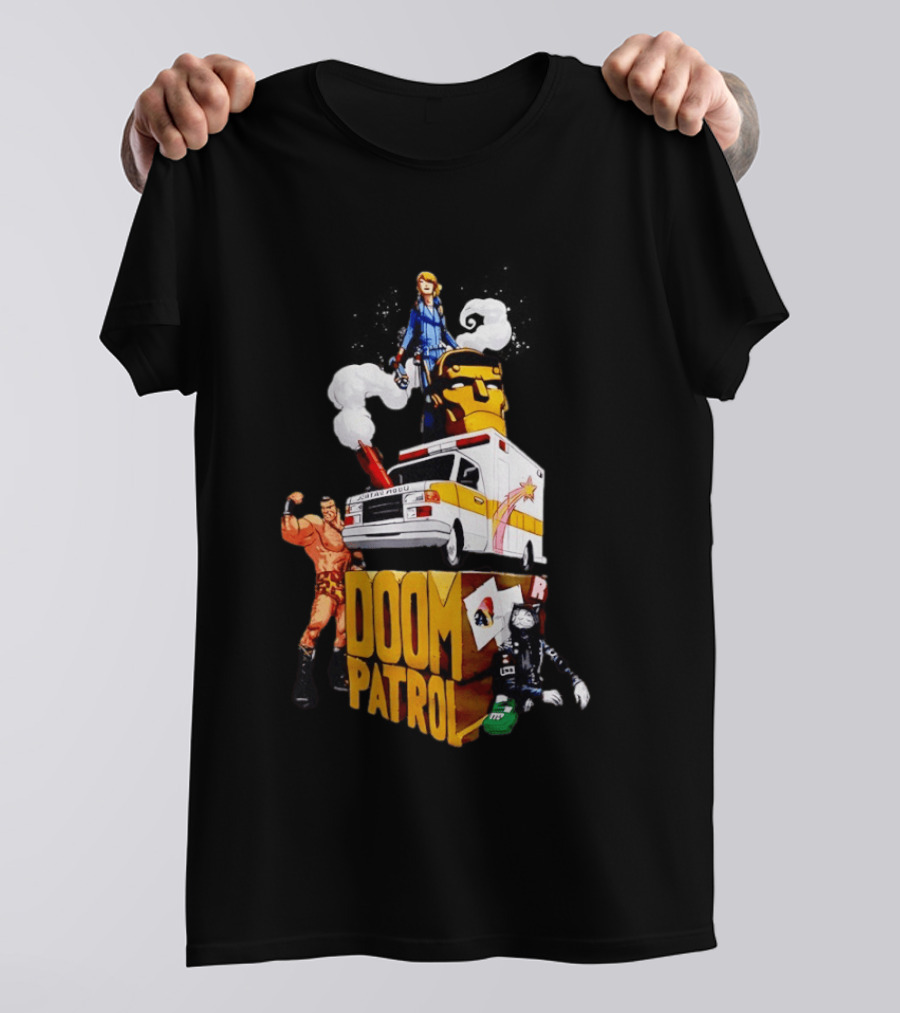 Doom Patrol DC's Young Animal Robotman Negative Man Team Ambulance T-Shirt