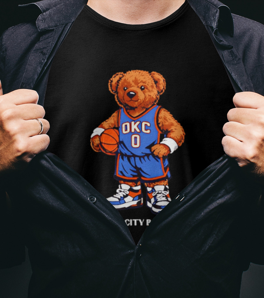 OKC Basketball Teddy Bear 2609 Oklahoma City Sports Fan T-Shirt