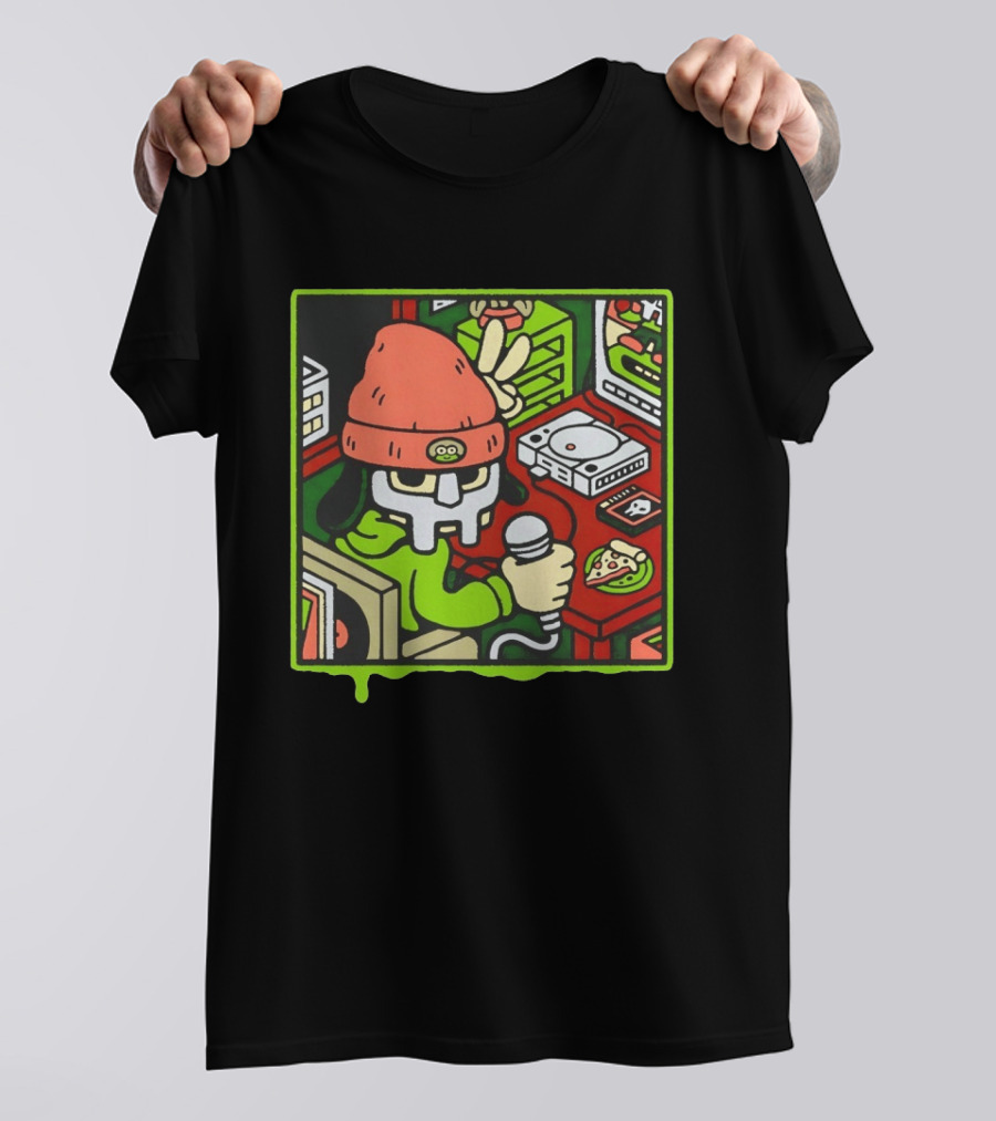 PaRappa The Rapper MF Doom Crossover Video Games Music Iconic Character Pizza Scene T-Shirt