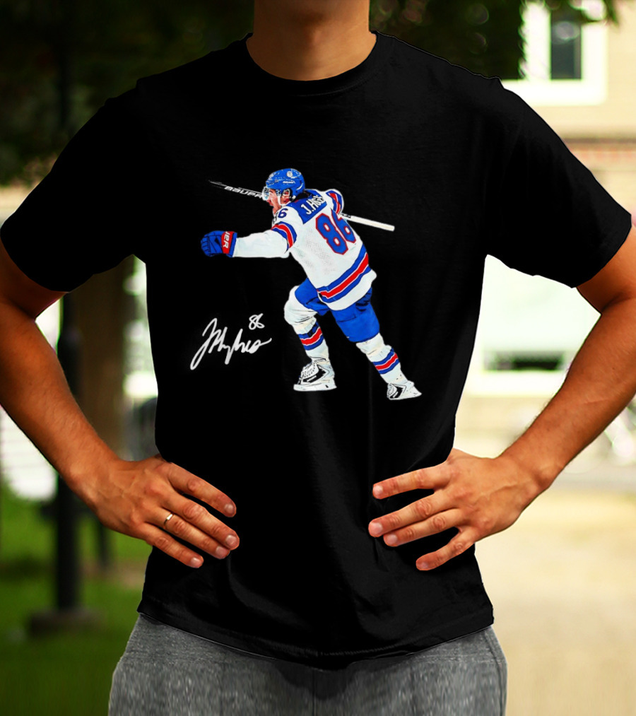 Jack Hughes 86 USA Team Hockey Celebration T-Shirt