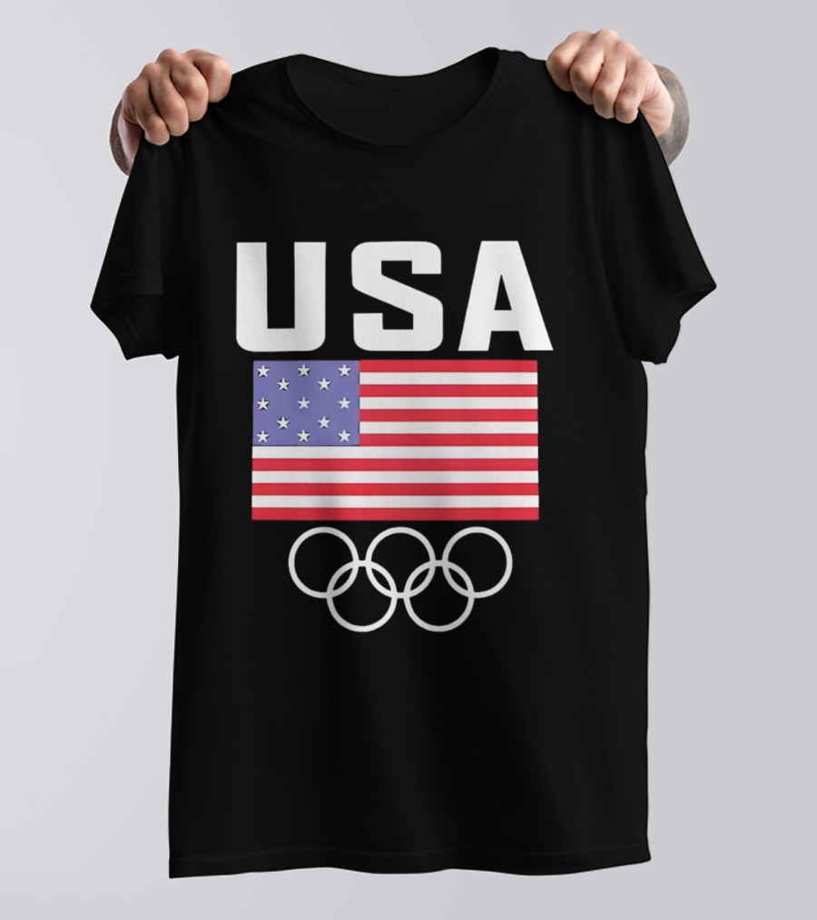 USA American Flag Olympic Rings T-Shirt