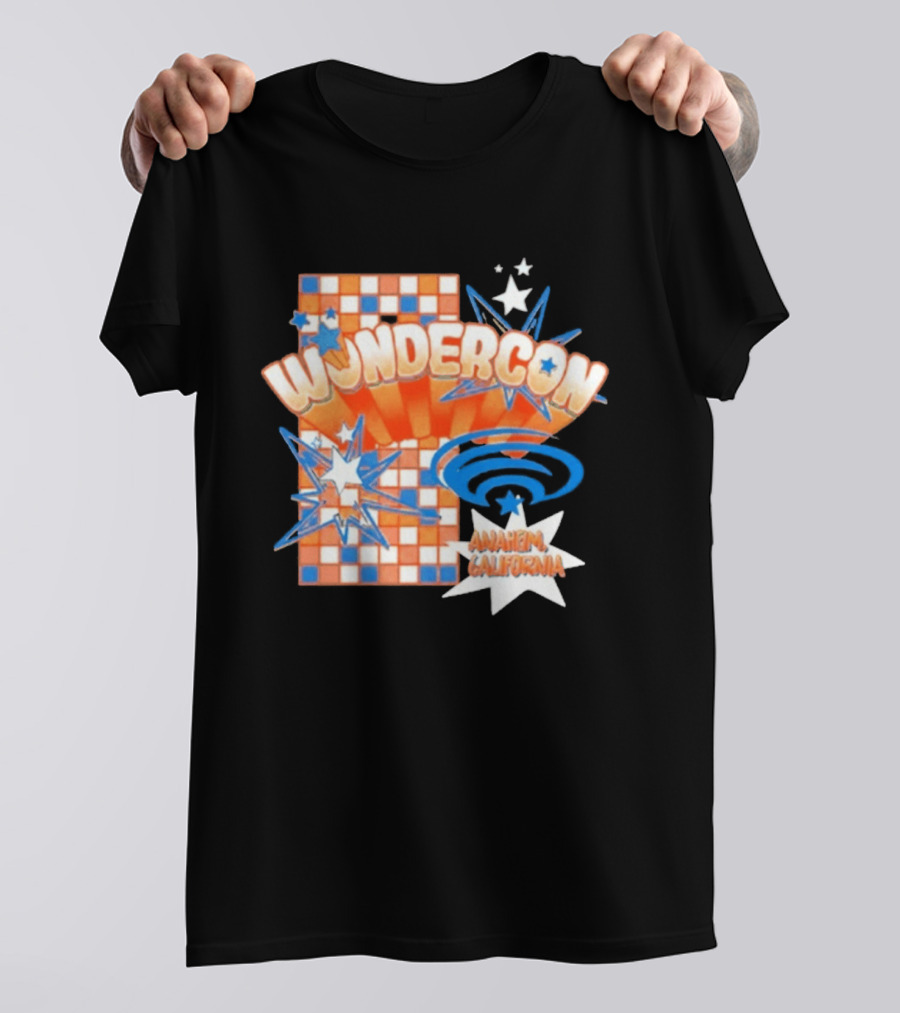 WonderCon Anaheim California 2026 Starburst Checkered T-Shirt