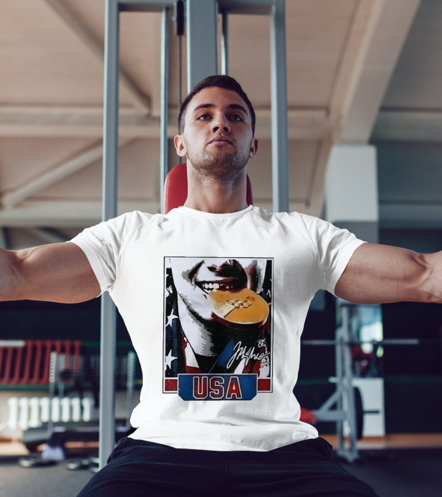 USA Gold Medal Hockey Jack Hughes Autograph 88 T-Shirt