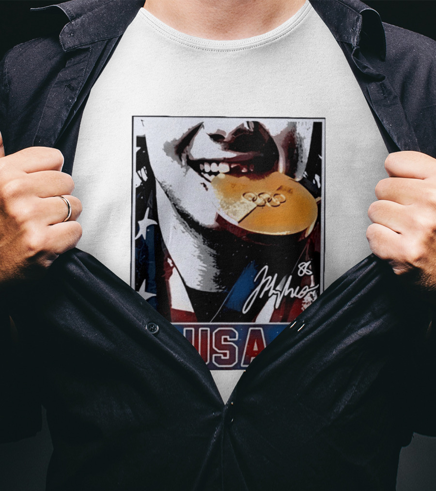 USA Gold Medal Hockey Jack Hughes Autograph 88 T-Shirt