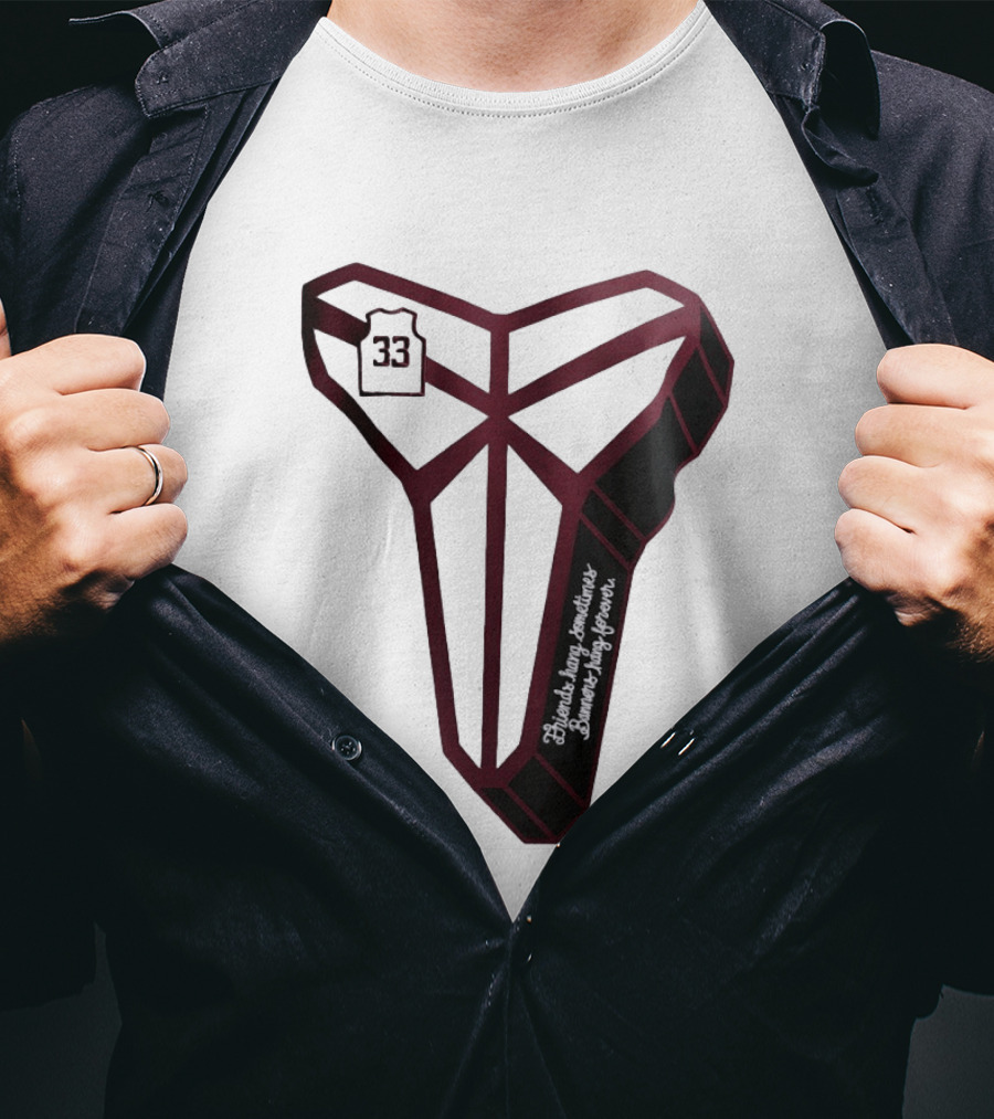 Kobe Bryant Friends Hang Sometimes Banners Hang Forever Number 33 T-Shirt