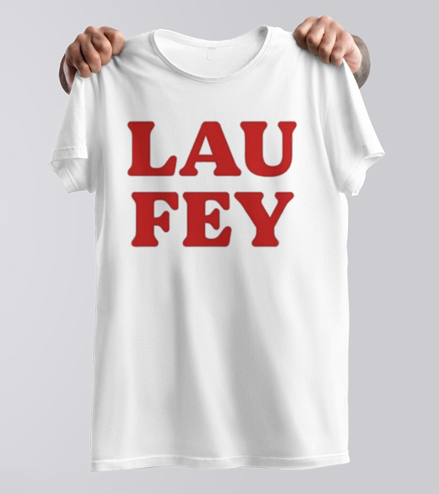 Laufey Music LAU FEY Text Bold Red Styling T-Shirt