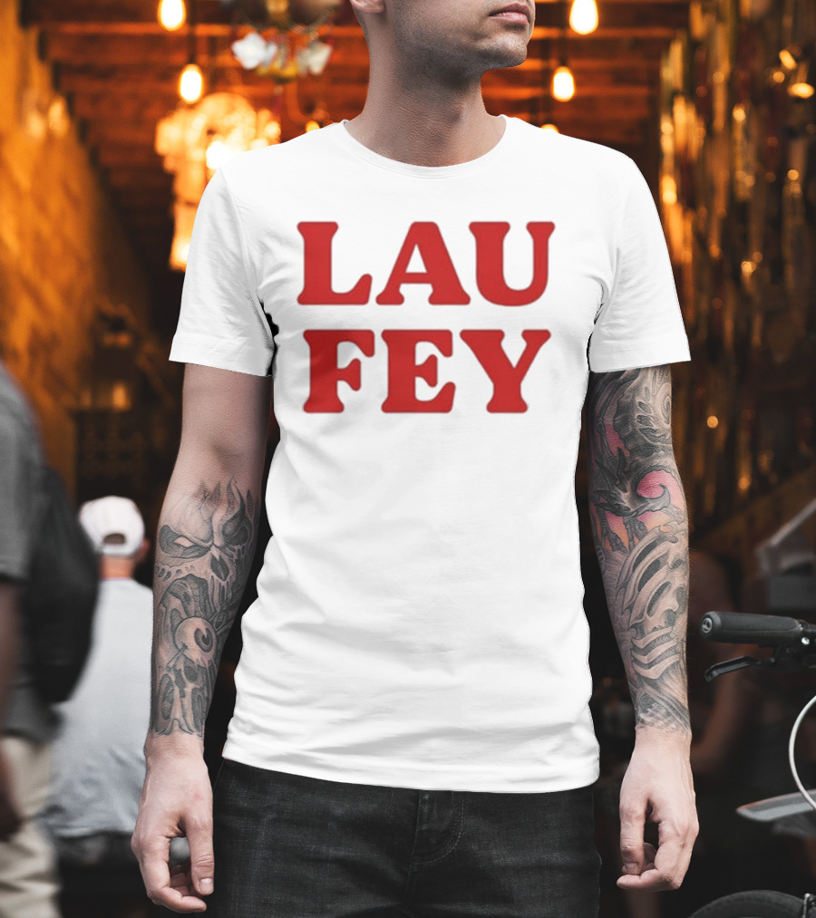 Laufey Music LAU FEY Text Bold Red Styling T-Shirt