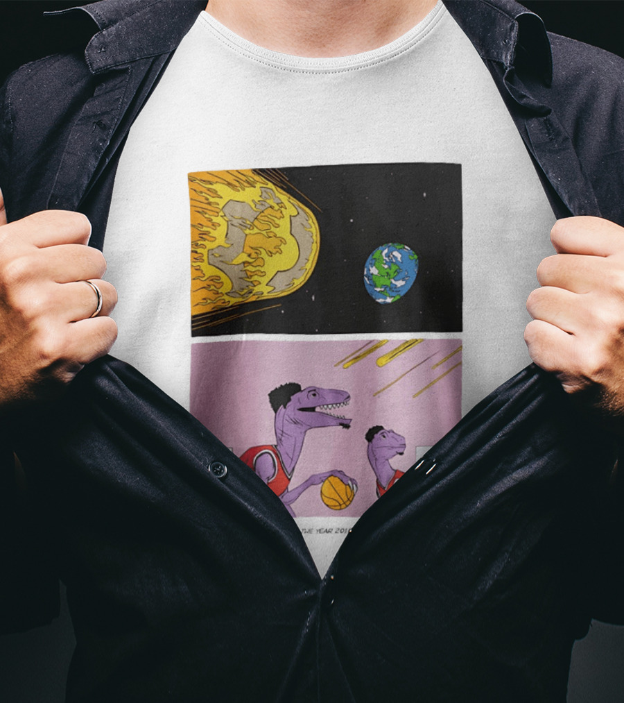 LeBron James Raptors Dinosaurs Meteor Basketball 2018 T-Shirt