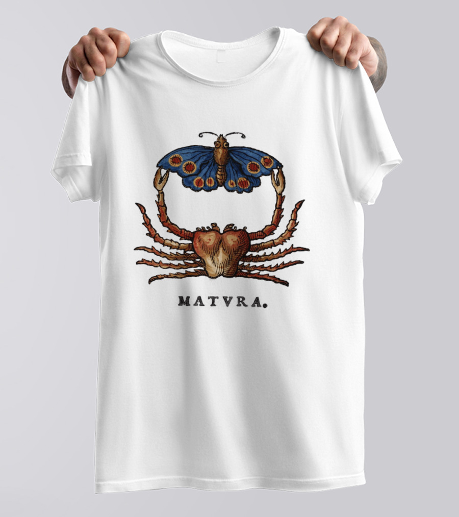 Matvra Crab And Butterfly Blue Wings T-Shirt