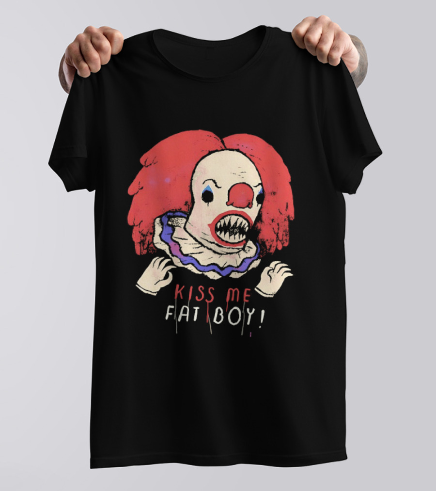 Clown Kiss Me Fat Boy Red Hair Creepy T-Shirt