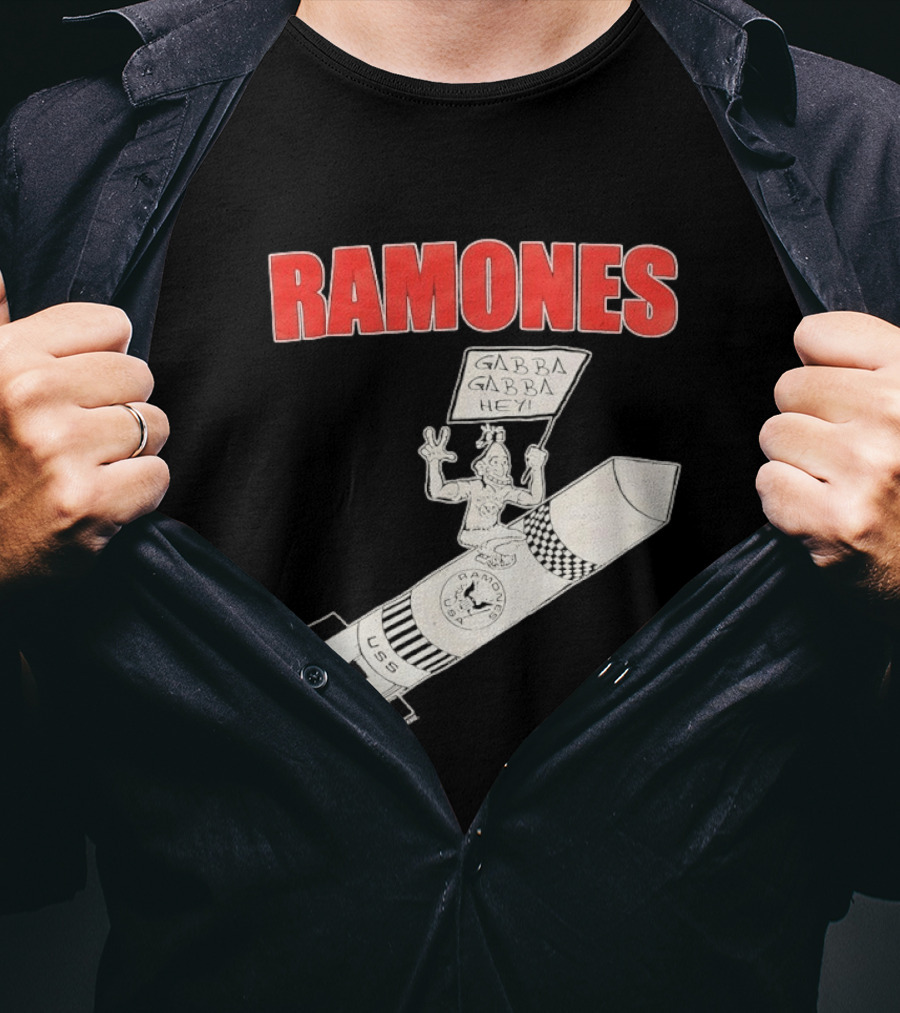 Ramones Gabba Gabba Hey USS Rocket Punk T-Shirt