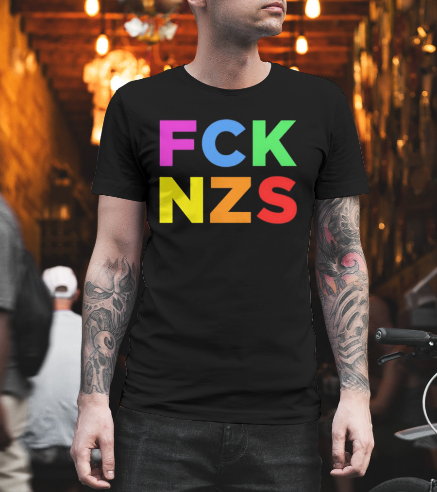 FCK NZS Rainbow Bold Block Letters T-Shirt