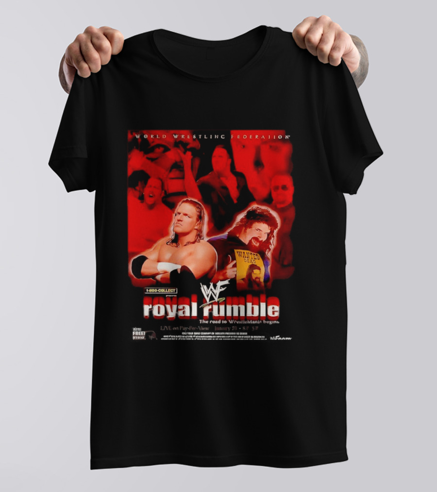 WWF Royal Rumble Wrestling Federation 1 800 COLLECT Wanted Dead T-Shirt