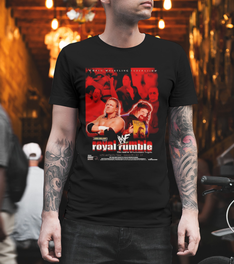 WWF Royal Rumble Wrestling Federation 1 800 COLLECT Wanted Dead T-Shirt
