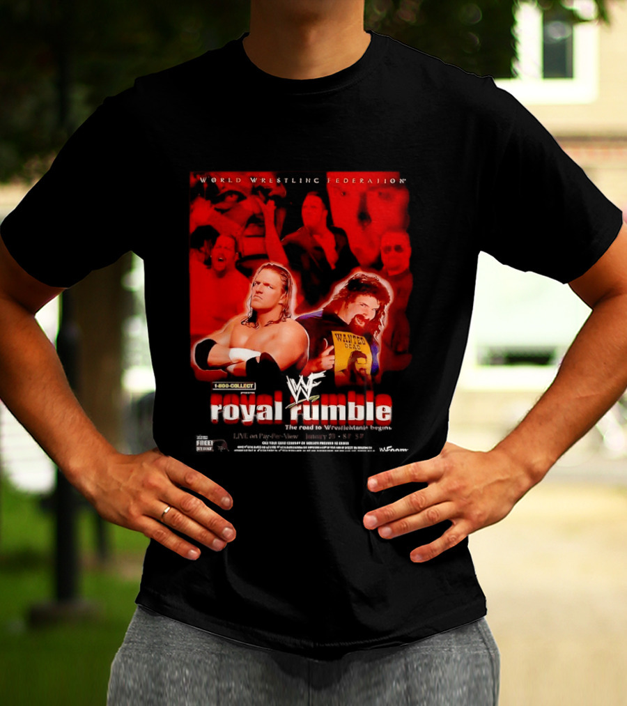 WWF Royal Rumble Wrestling Federation 1 800 COLLECT Wanted Dead T-Shirt